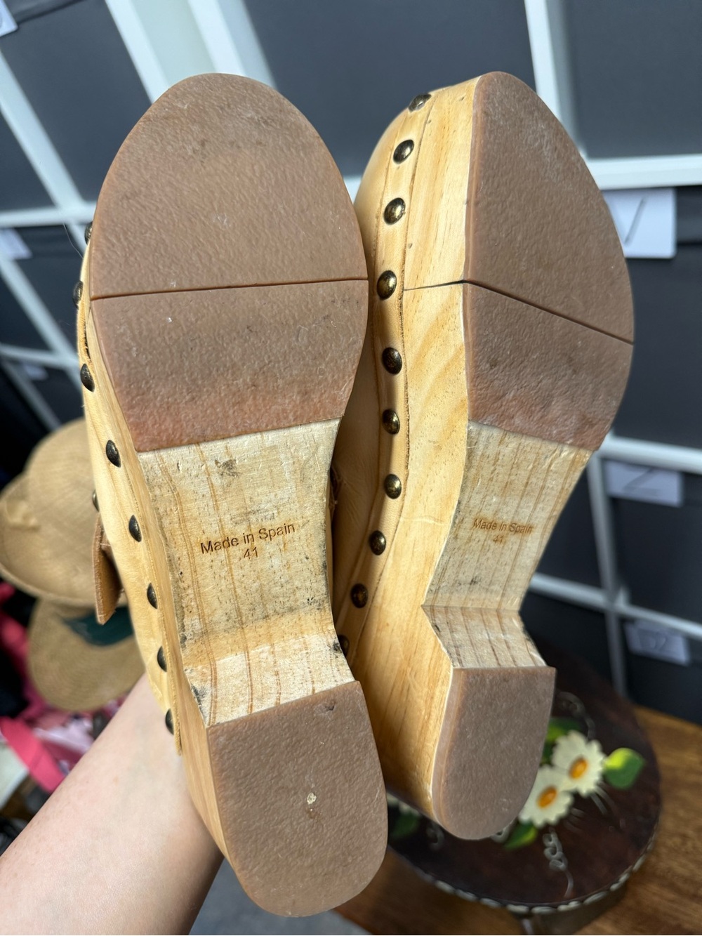Free People Culver City Clog Leather Tan Clog Mules with Buckle - Picture 9 of 10